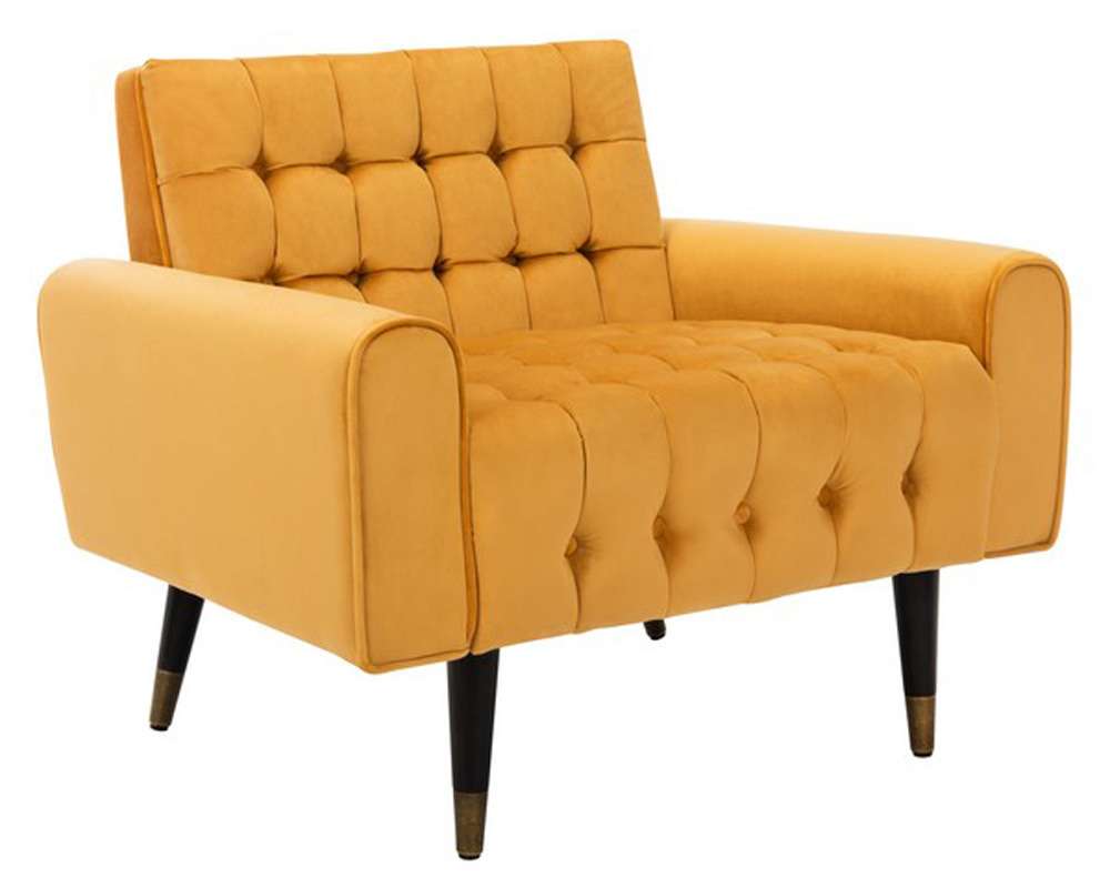 Safavieh - Amaris Tufted Accent Chair - Marigold - Black - ACH4503B veiw 3