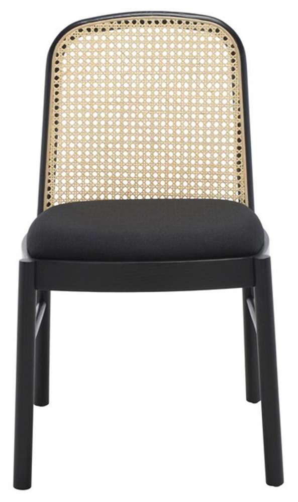 Safavieh - Annmarie Rattan Back Chair - Black - Natural  (Set of 2) - SFV4129A-SET2 veiw 1