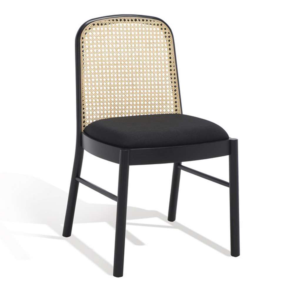 Safavieh - Annmarie Rattan Back Chair - Black - Natural  (Set of 2) - SFV4129A-SET2 veiw 4