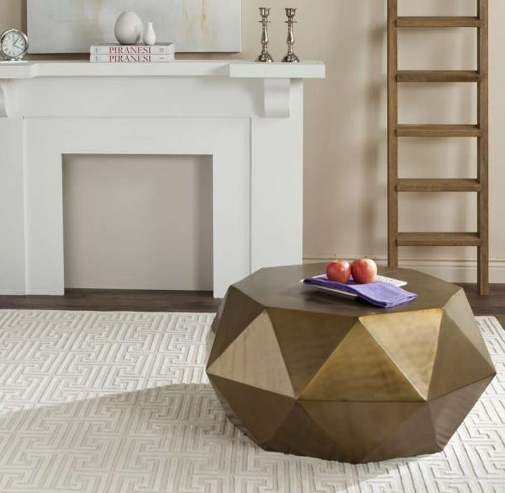 Safavieh - Astrid Faceted Coffee Table - Brushed Brass - FOX3223A veiw 2