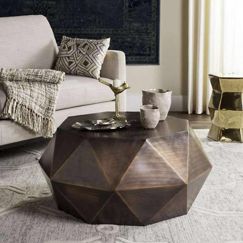 Safavieh - Astrid Faceted Coffee Table - Copper - FOX3223B veiw 2