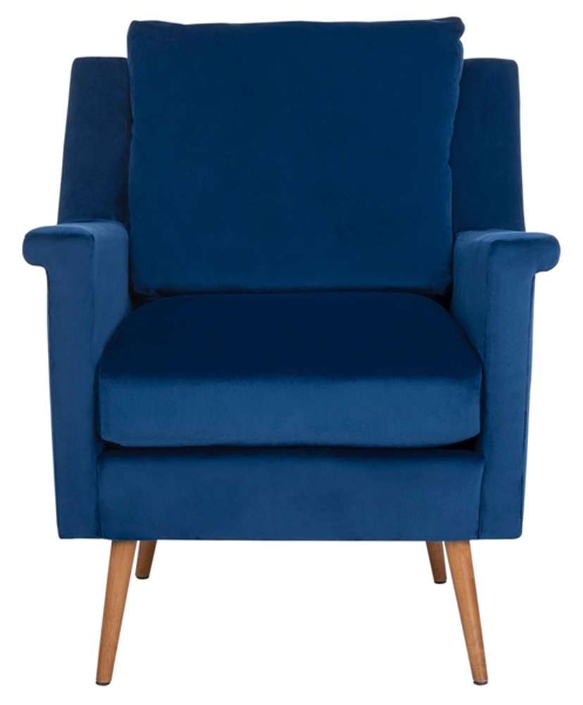 Safavieh - Astrid Mid Century Arm Chair - Navy - Natural - ACH4507A veiw 1