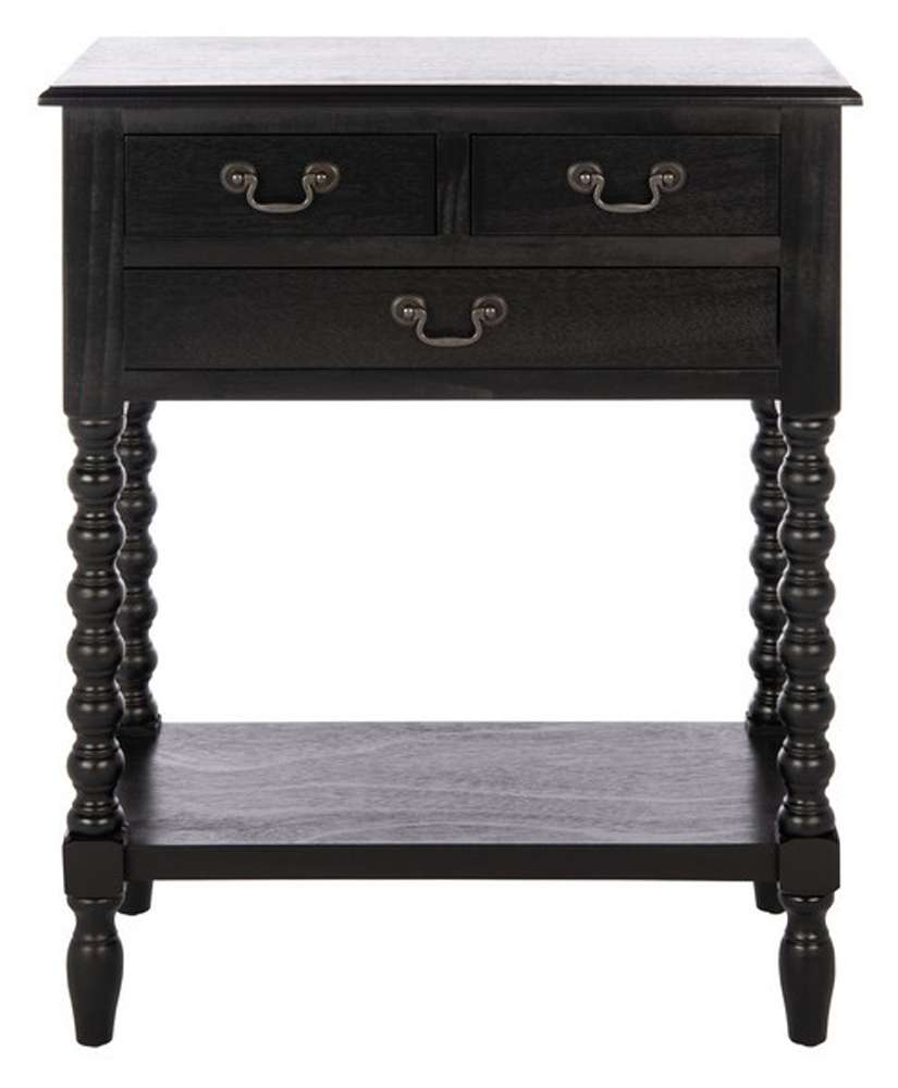 Safavieh - Athena 3 Drawer Console Table - Black - CNS5703B veiw 1