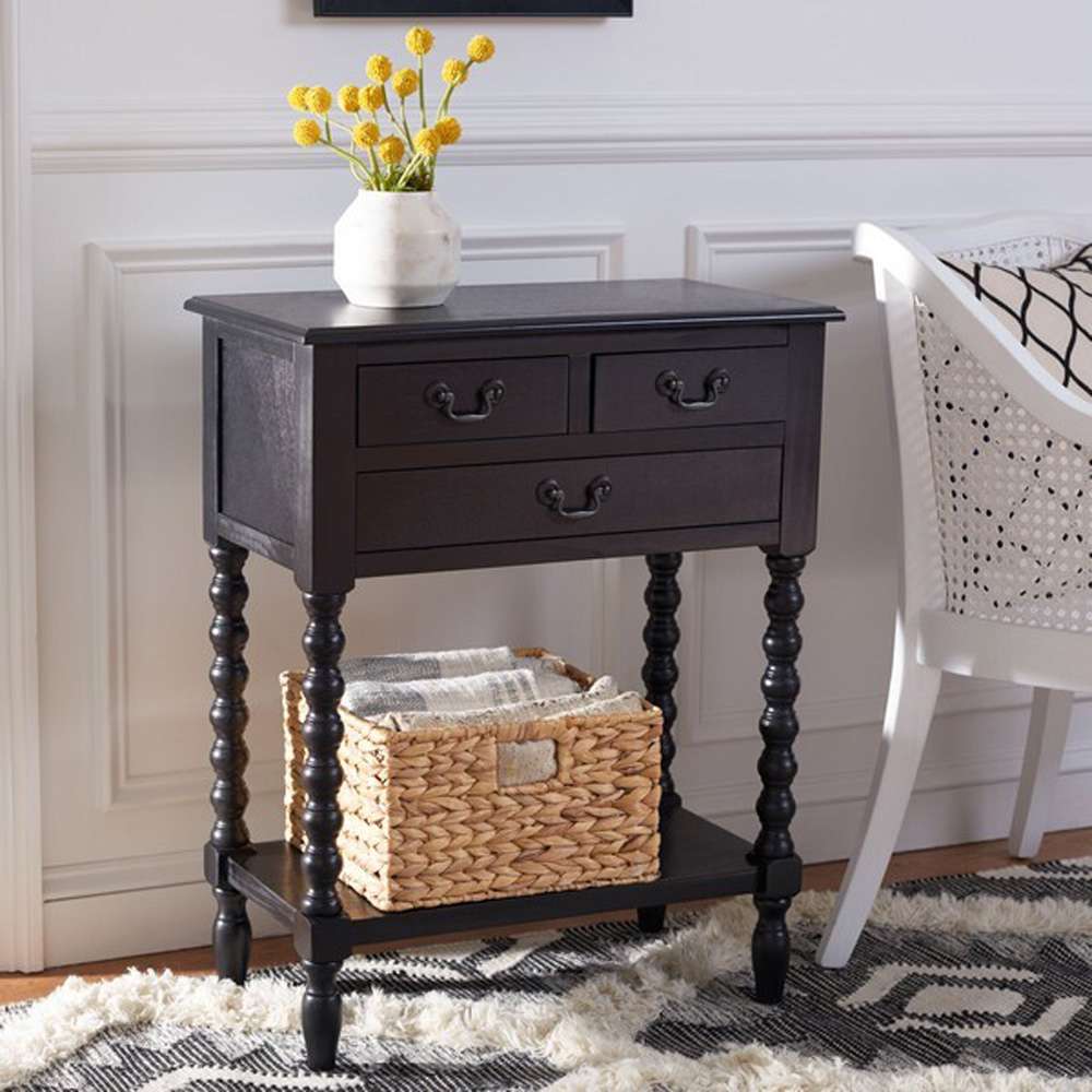 Safavieh - Athena 3 Drawer Console Table - Black - CNS5703B veiw 2