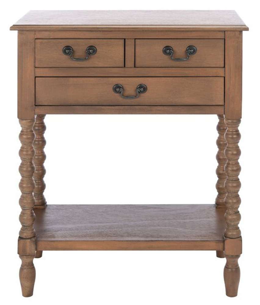 Safavieh - Athena 3 Drawer Console Table - Brown - CNS5703C veiw 1