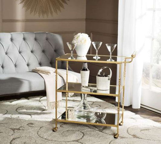 Safavieh - Aurelius Bar Cart - Gold - Mirror - FOX2557B veiw 2