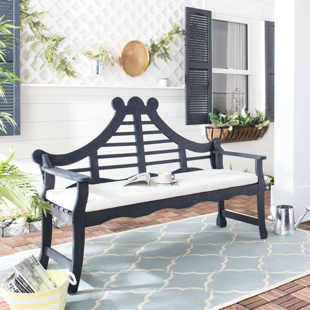 Safavieh - Azusa Bench - Dark Slate Gray - Beige - PAT6741K veiw 2