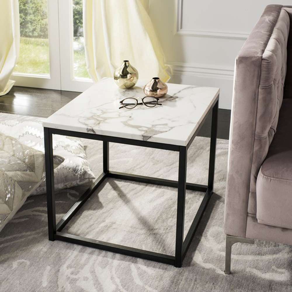 Safavieh - Baize End Table - White - Grey - FOX6023A veiw 2