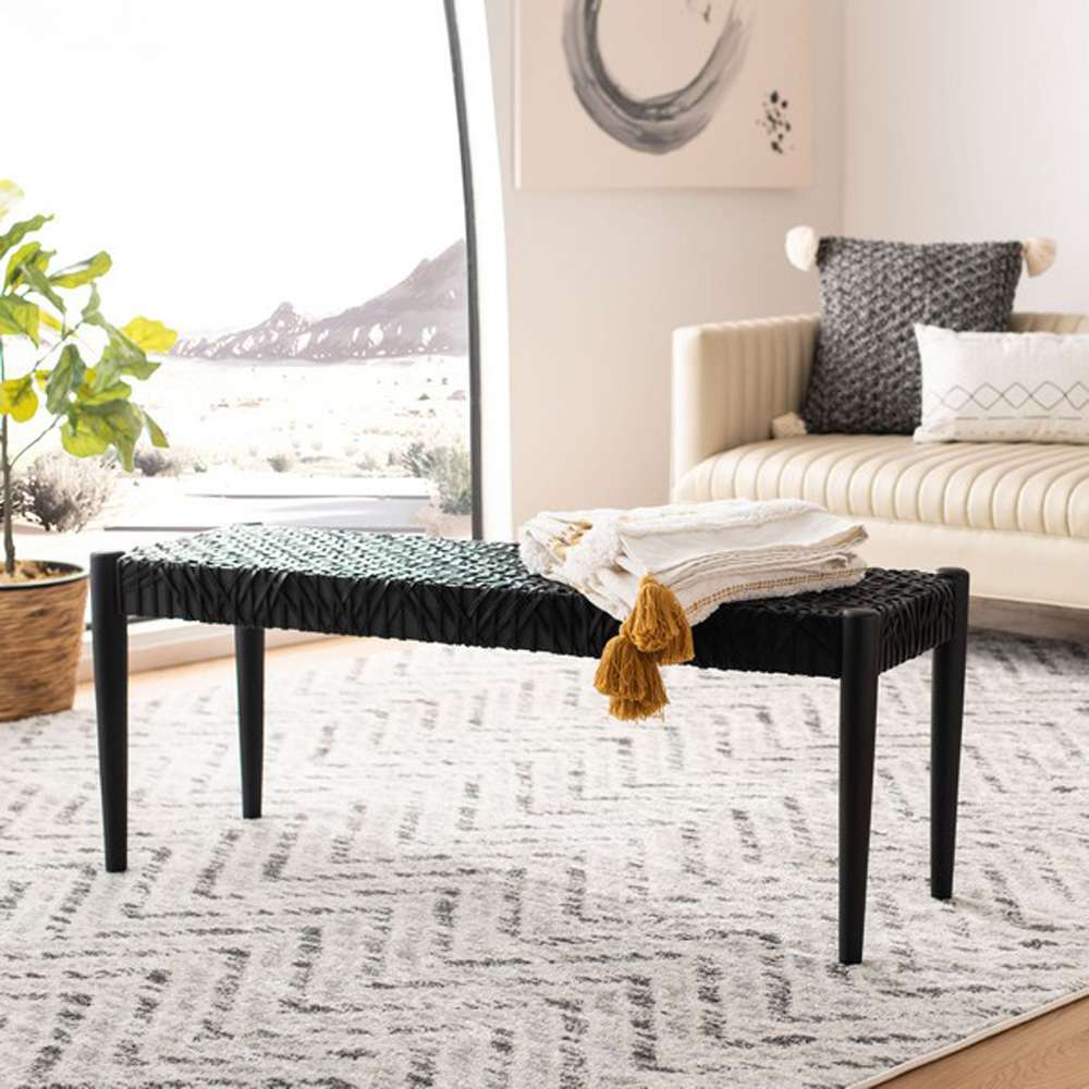 Safavieh - Bandelier Bench - Black - Black - BCH1000B veiw 2