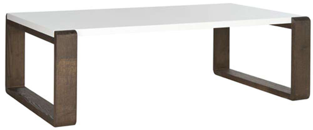 Safavieh - Bartholomew Coffee Table - White - Dark Brown - FOX4210A veiw 3