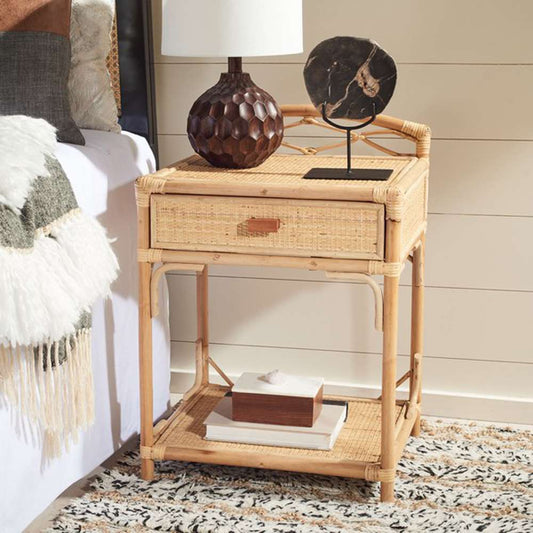 Safavieh - Bea 1 Draw 1 Shelf Nightstand - Natural - NST4000A veiw 2