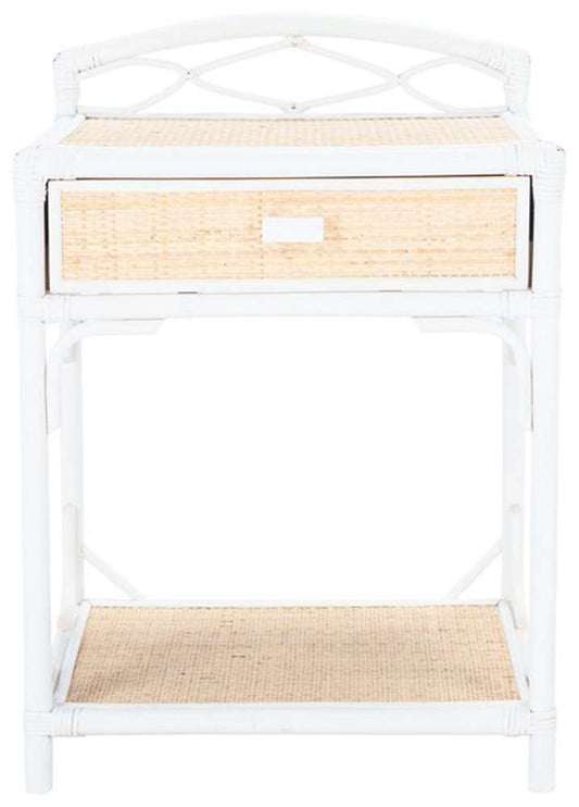 Safavieh - Bea 1 Draw 1 Shelf Nightstand - White - Natural - NST4000B veiw 1