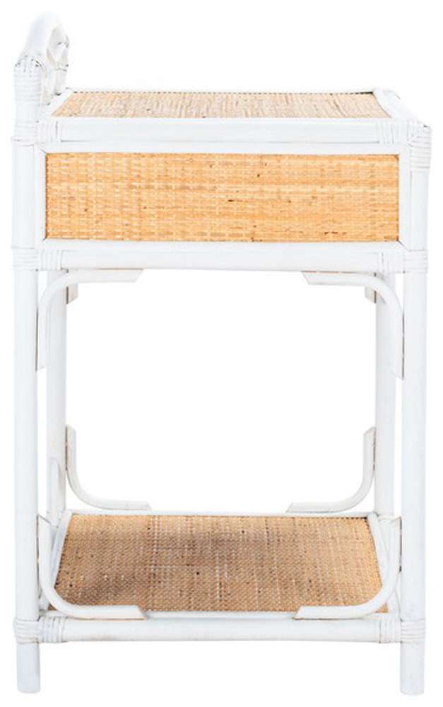 Safavieh - Bea 1 Draw 1 Shelf Nightstand - White - Natural - NST4000B veiw 3