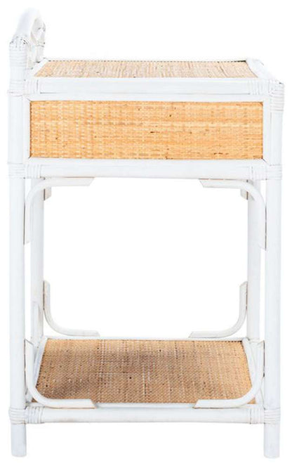 Safavieh - Bea 1 Draw 1 Shelf Nightstand - White - Natural - NST4000B veiw 3