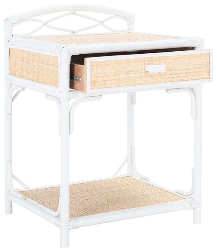 Safavieh - Bea 1 Draw 1 Shelf Nightstand - White - Natural - NST4000B veiw 4
