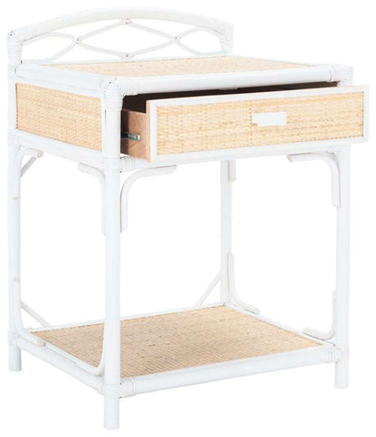 Safavieh - Bea 1 Draw 1 Shelf Nightstand - White - Natural - NST4000B veiw 4