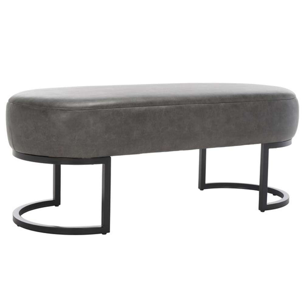 Safavieh - Bellezza Oval Bench - Grey - Black - BCH6403A veiw 3