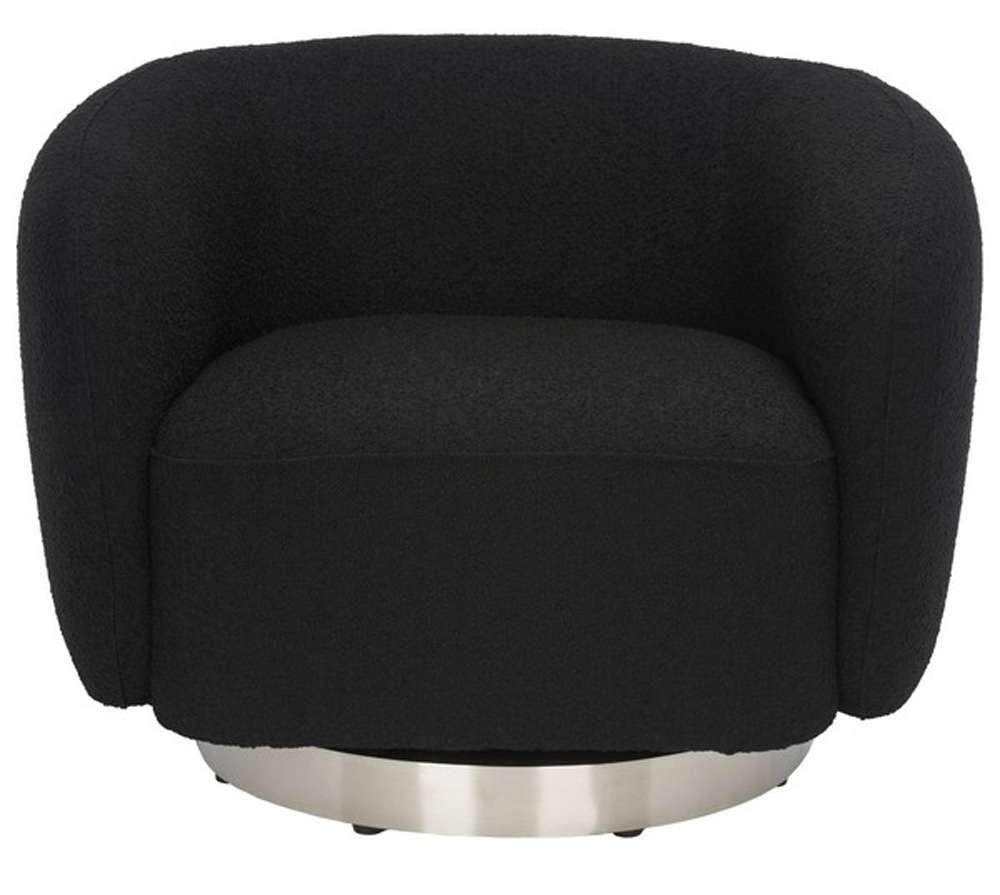 Safavieh - Bernard Swivel Accent Chair - Black - Chrome - SFV5018B veiw 1