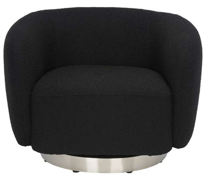 Safavieh - Bernard Swivel Accent Chair - Black - Chrome - SFV5018B veiw 1