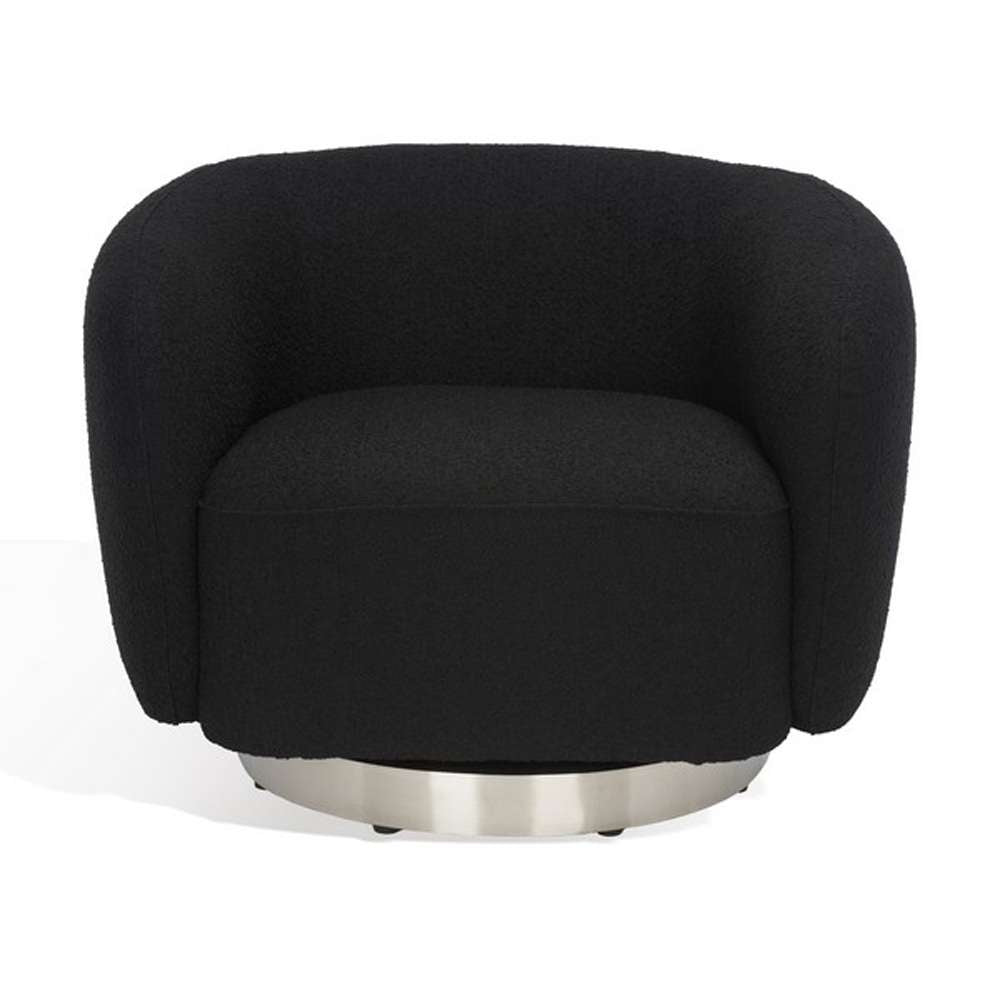 Safavieh - Bernard Swivel Accent Chair - Black - Chrome - SFV5018B veiw 2