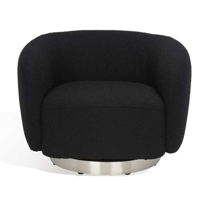 Safavieh - Bernard Swivel Accent Chair - Black - Chrome - SFV5018B veiw 2