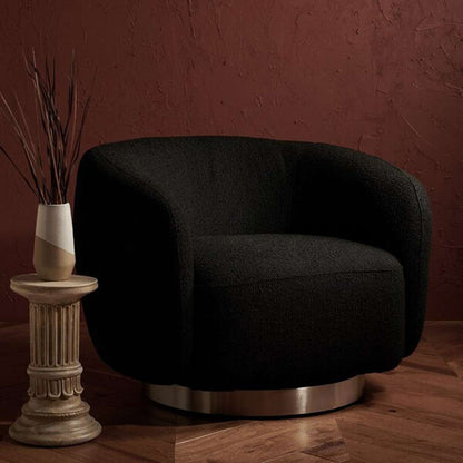 Safavieh - Bernard Swivel Accent Chair - Black - Chrome - SFV5018B veiw 3