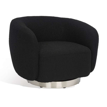 Safavieh - Bernard Swivel Accent Chair - Black - Chrome - SFV5018B veiw 4