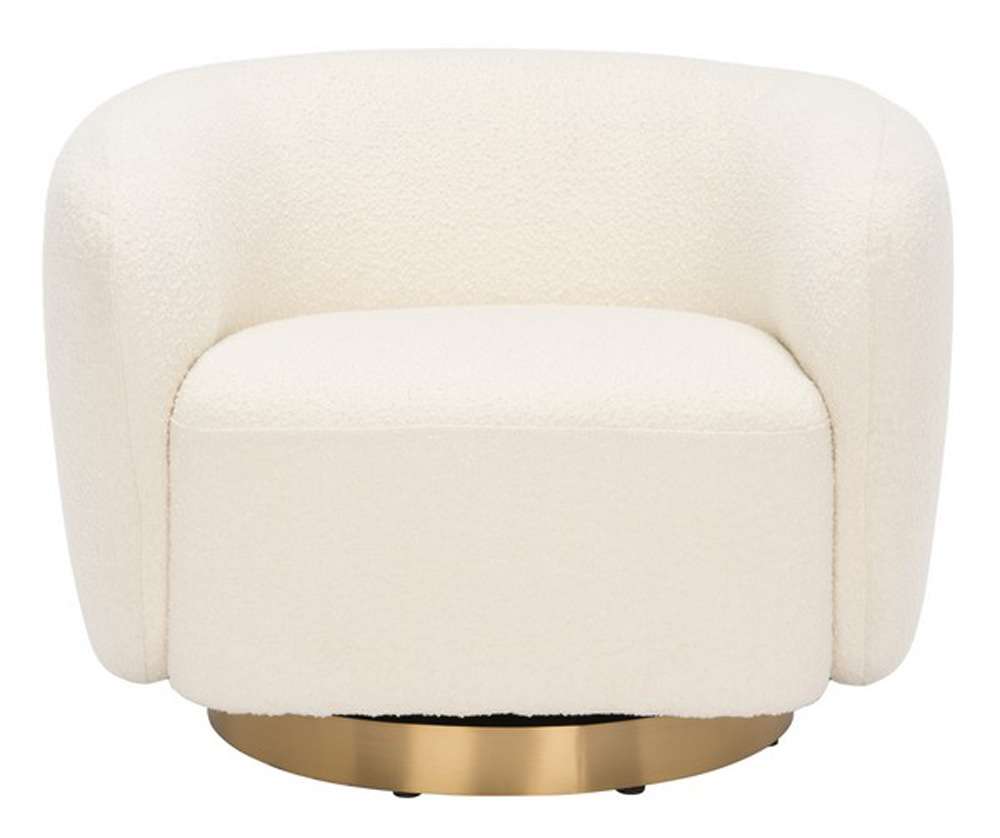Safavieh - Bernard Swivel Accent Chair - Ivory - Gold - SFV5018A veiw 1