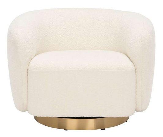 Safavieh - Bernard Swivel Accent Chair - Ivory - Gold - SFV5018A veiw 1