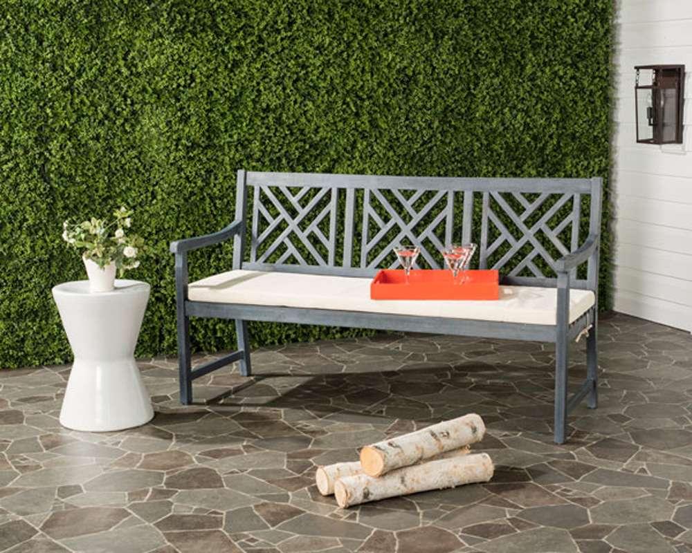 Safavieh - Bradbury 3 Seat Bench - Ash Grey - Beige - PAT6738B veiw 2