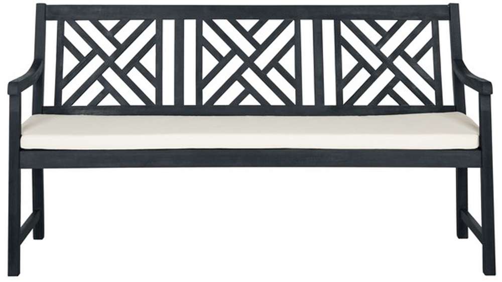 Safavieh - Bradbury 3 Seat Bench - Dark Slate Gray - Beige - PAT6738K veiw 1