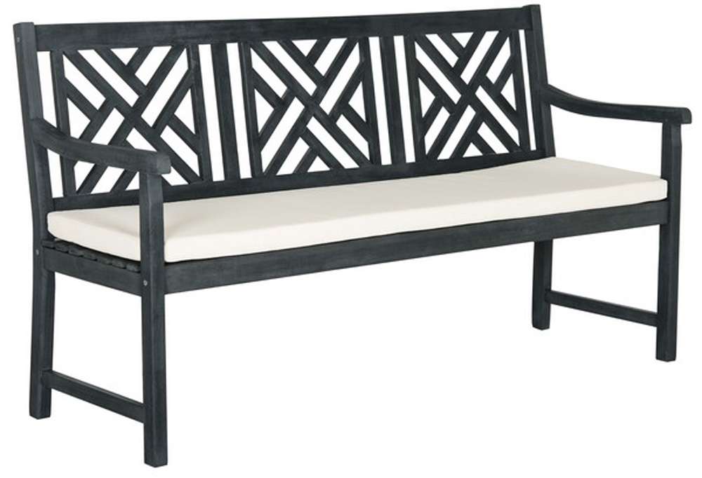 Safavieh - Bradbury 3 Seat Bench - Dark Slate Gray - Beige - PAT6738K veiw 3