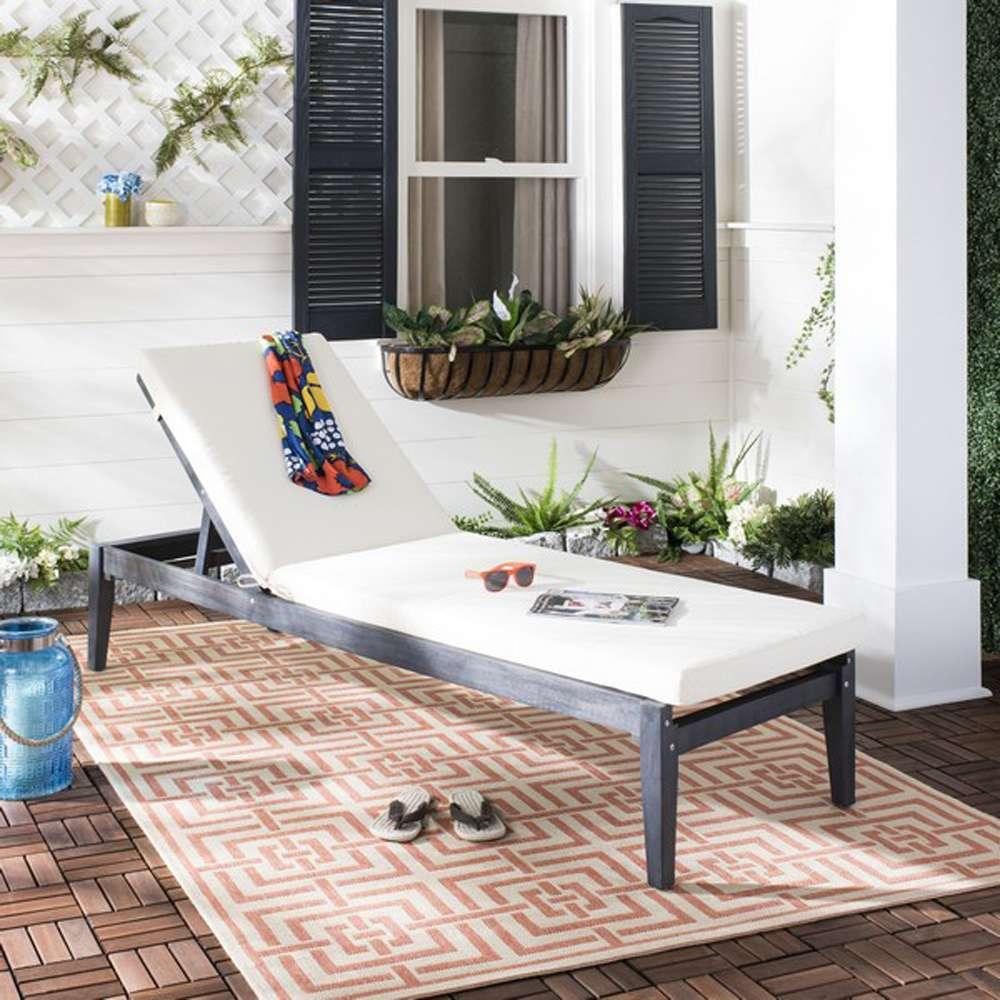 Safavieh - Bradbury Sunlounger - Dark Slate Gray - Beige - PAT6729K veiw 3