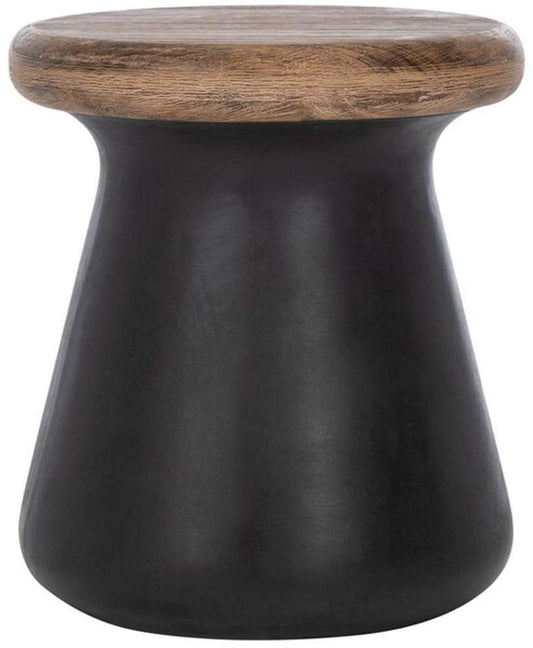 Safavieh - Button In/Outdoor Accent Stool - Black - VNN1005C veiw 1