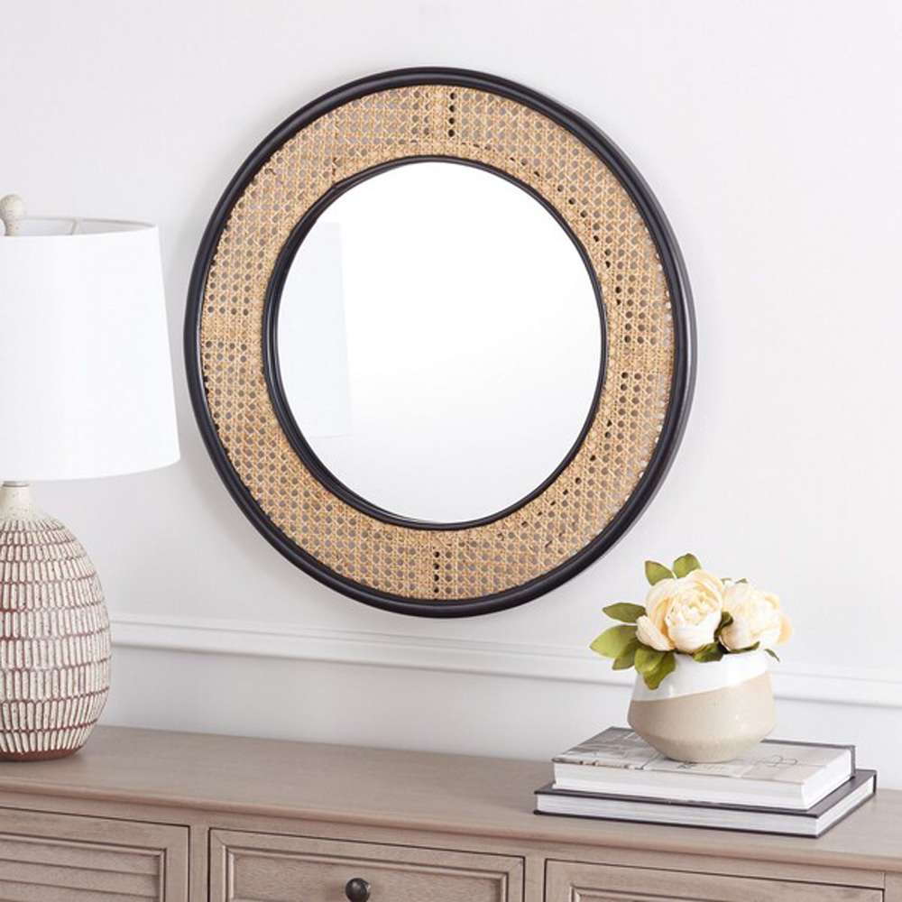 Safavieh - Byleth 24in Mirror - Black - Natural - MRR2021A veiw 2