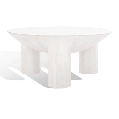 Safavieh - Calhoun Round Wood Coffee Tablle - White Washed - SFV9705B veiw 1