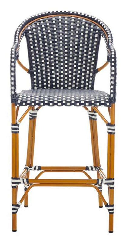 Safavieh - California Barstool W Arms - Navy - White - PAT7535E veiw 1