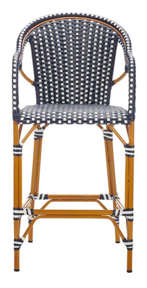 Safavieh - California Barstool W Arms - Navy - White - PAT7535E veiw 1