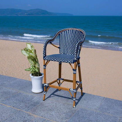 Safavieh - California Barstool W Arms - Navy - White - PAT7535E veiw 3