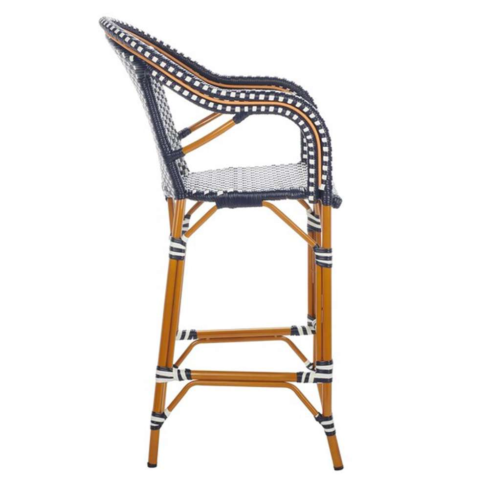 Safavieh - California Barstool W Arms - Navy - White - PAT7535E veiw 5
