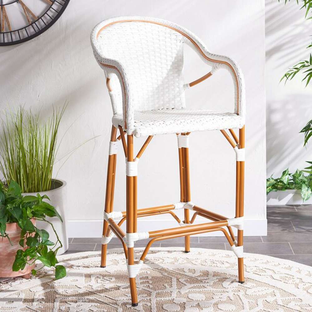 Safavieh - California Barstool W Arms - White - PAT7535C veiw 3