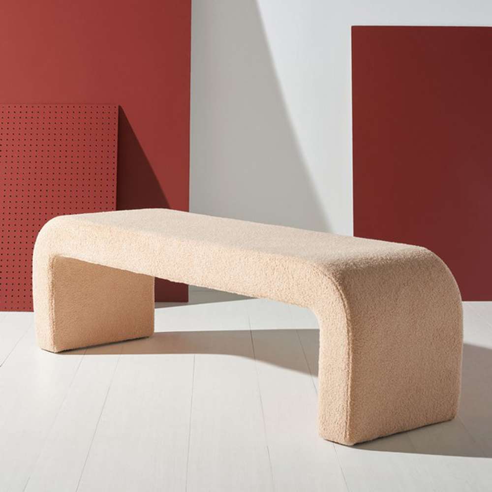 Safavieh - Caralynn Upholstered Bench - Tan - SFV5027D veiw 3