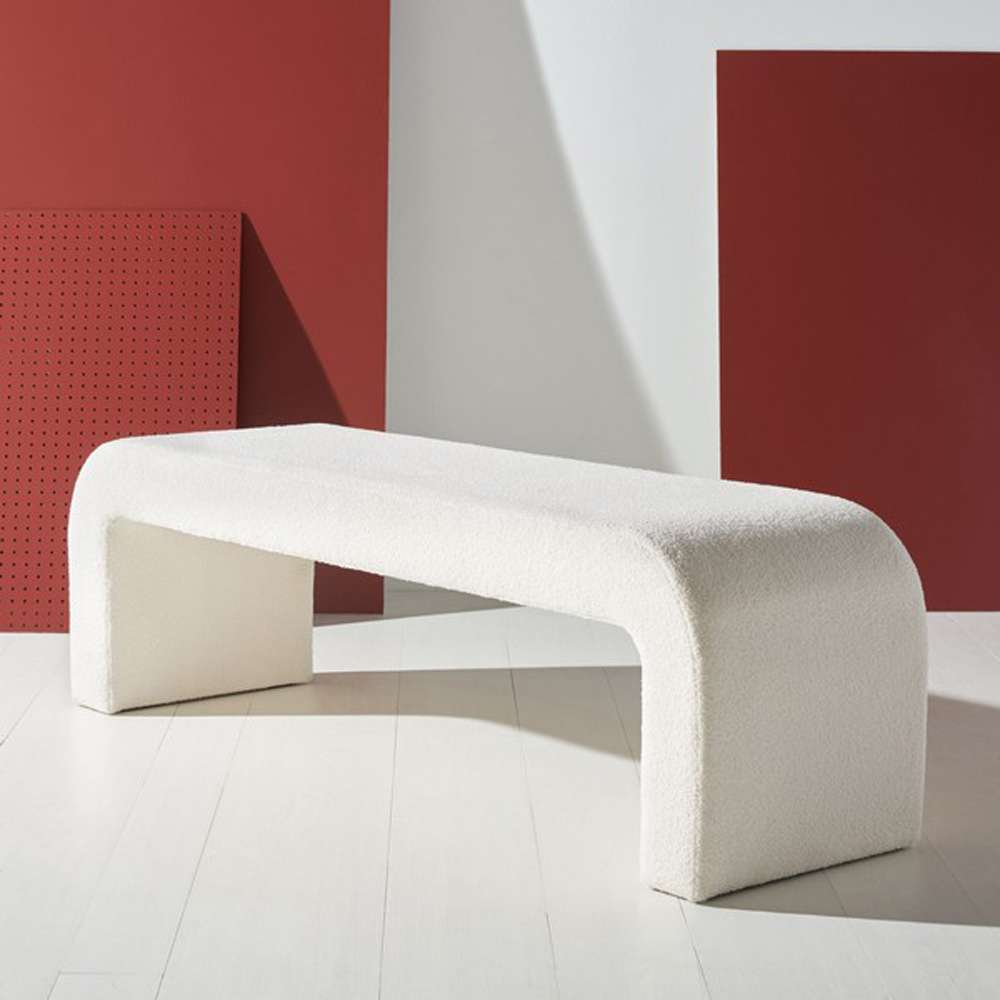 Safavieh - Caralynn Upholstered Bench - White - SFV5027C veiw 3
