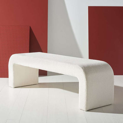 Safavieh - Caralynn Upholstered Bench - White - SFV5027C veiw 3