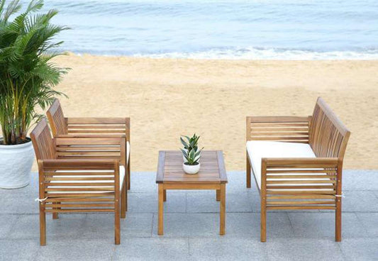 Safavieh - Carson 4 Pc Outdoor Set - Natural - Beige - PAT7005A veiw 1