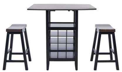 Safavieh - Casey 3Pc Drop Leaf Pub Set - Brown - Black - AMH8504B veiw 1