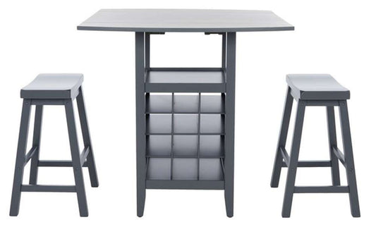 Safavieh - Casey 3Pc Drop Leaf Pub Set - Grey - AMH8504C veiw 1