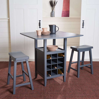 Safavieh - Casey 3Pc Drop Leaf Pub Set - Grey - AMH8504C veiw 2