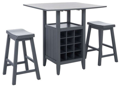 Safavieh - Casey 3Pc Drop Leaf Pub Set - Grey - AMH8504C veiw 3