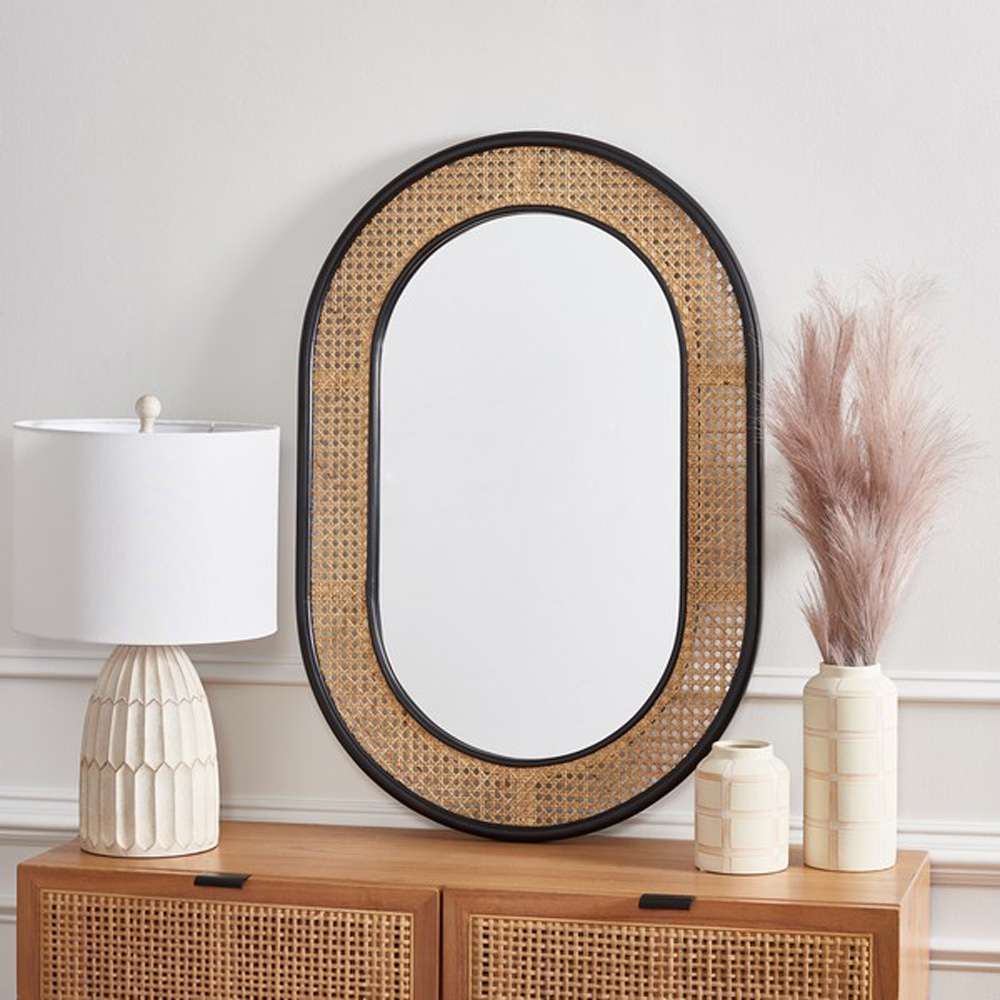 Safavieh - Cayce 24in Mirror - Black - Natural - MRR2020A veiw 3